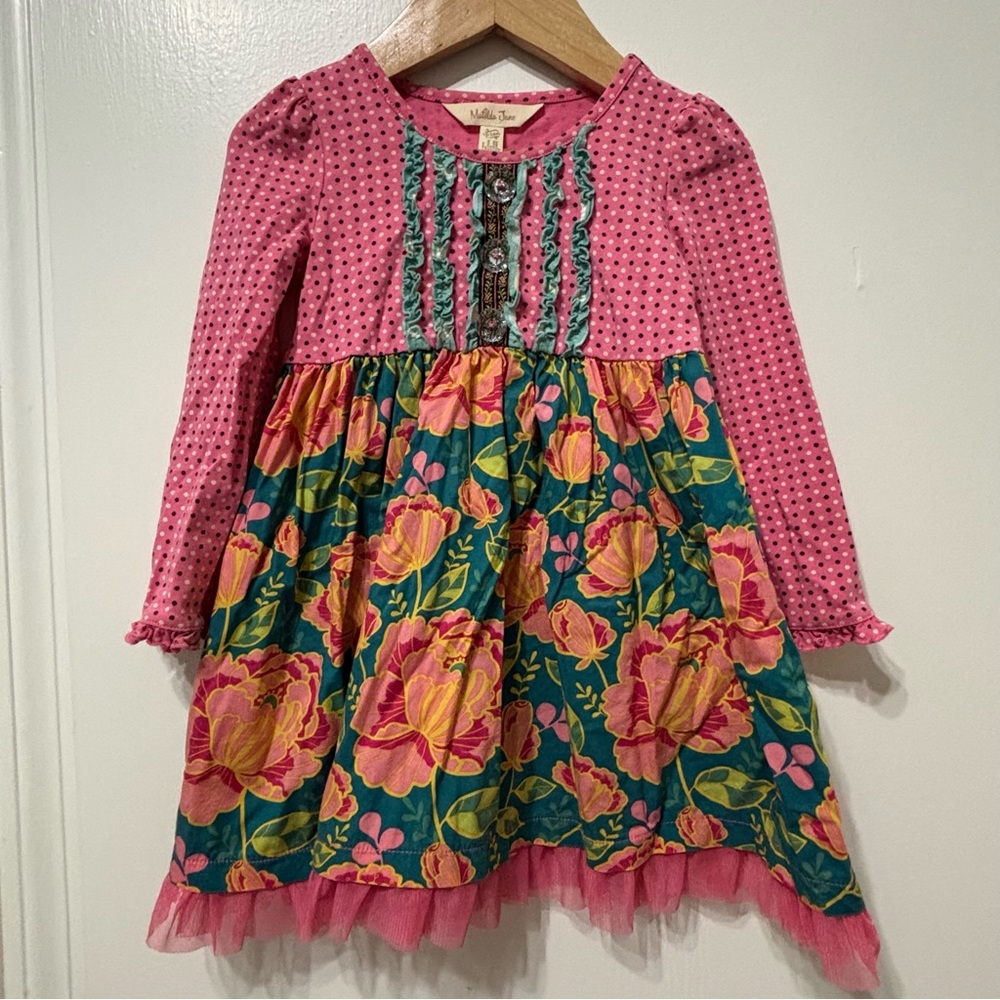 Matilda Jane Pink and Orange Ruffled Tiered Sundress